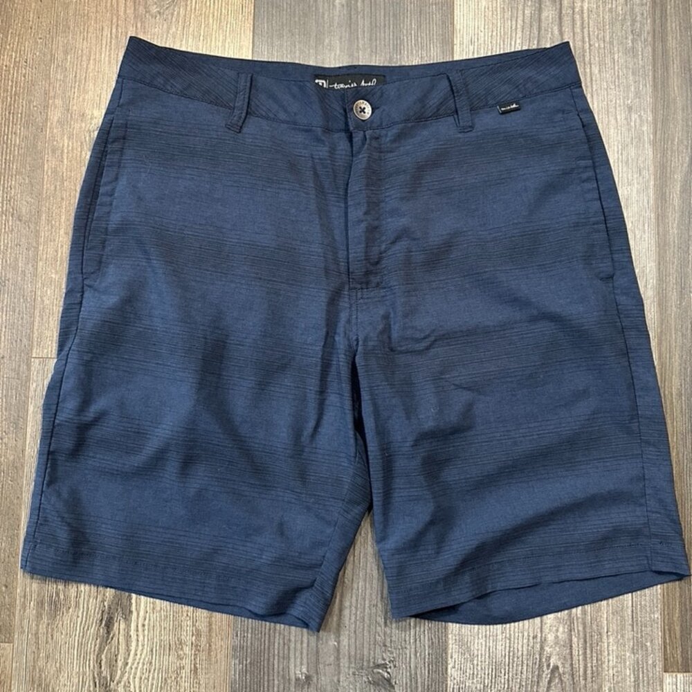 Travis Mathew Shorts Mens Size 32 Navy 9" Golf Performance Chino Casual Comfort